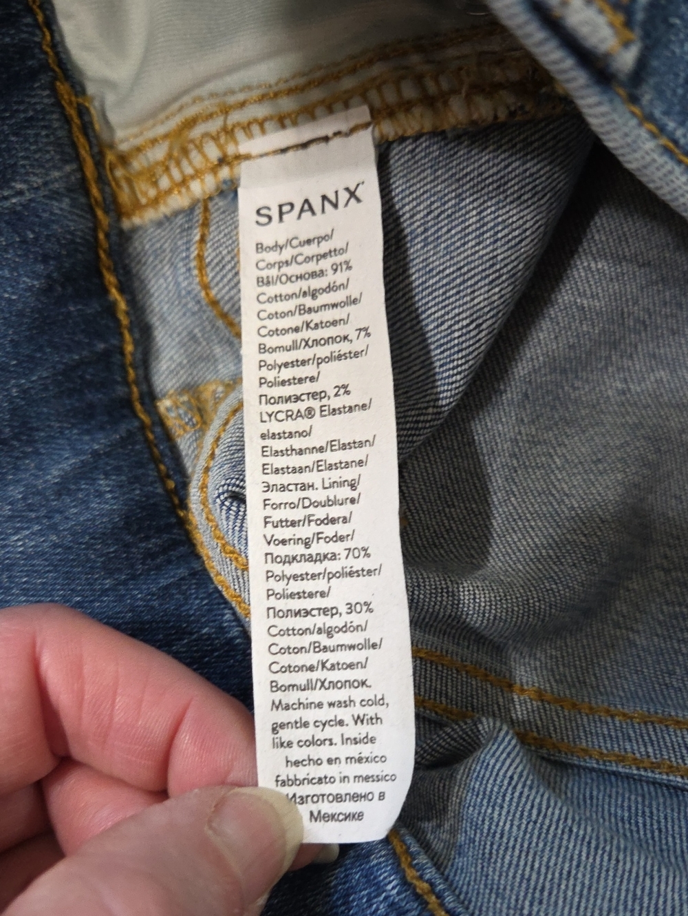 SPANX SEAMED FRONT WIDE LEG DENIM JEANS VINTAGE INDIGO MEDIUM 6 / 8 - Picture 12 of 14